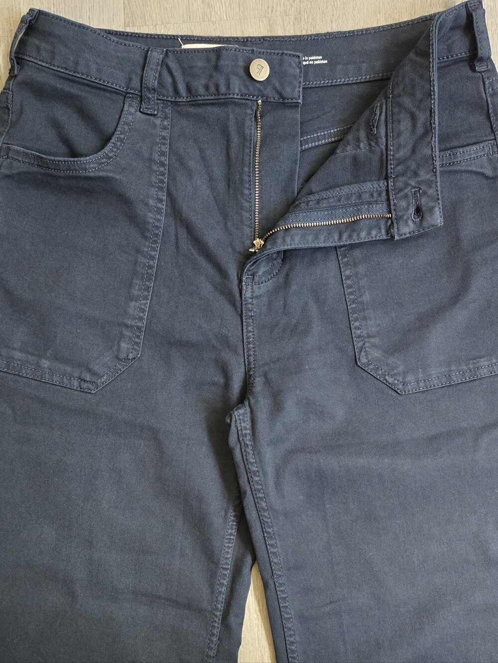 Pilcro Rylan Relaxed High-Rise Flare Pants Dark Blue  Anthropologie Size 30 - Picture 6 of 13